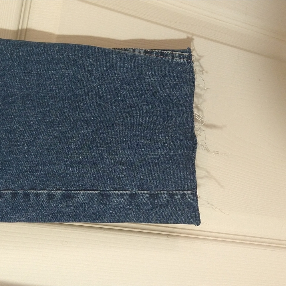 Free People low rise raw hem boot cut flare cropped denim blue jeans pants - Picture 5 of 7